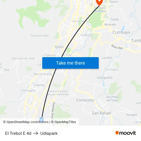 El Trebol E 4d to Udlapark map
