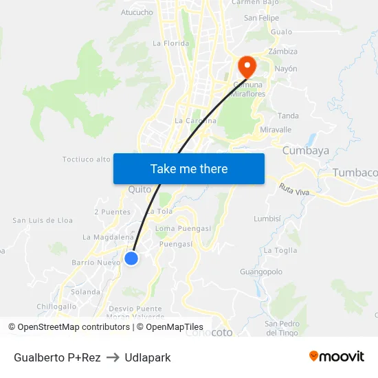 Gualberto P+Rez to Udlapark map