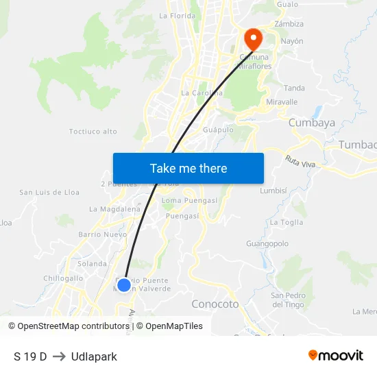 S 19 D to Udlapark map