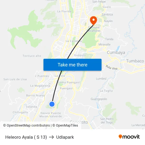 Heleoro Ayala ( S 13) to Udlapark map