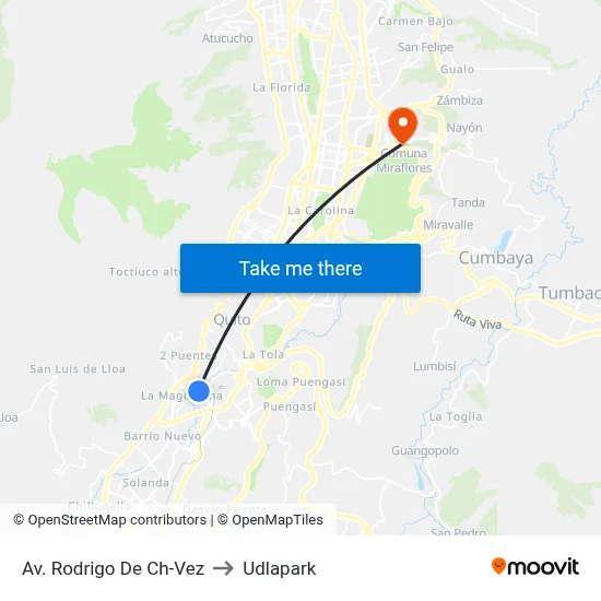 Av. Rodrigo De Ch-Vez to Udlapark map