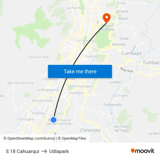 S 18  Cahuarqui to Udlapark map