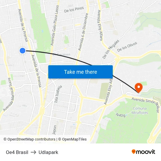 Oe4 Brasil to Udlapark map