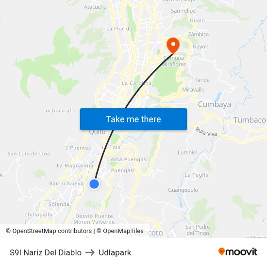 S9l   Nariz Del Diablo to Udlapark map