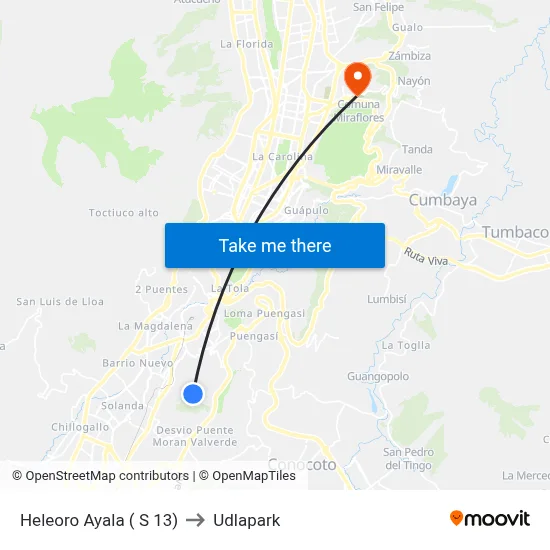 Heleoro Ayala ( S 13) to Udlapark map