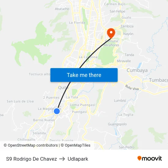 S9   Rodrigo De Chavez to Udlapark map