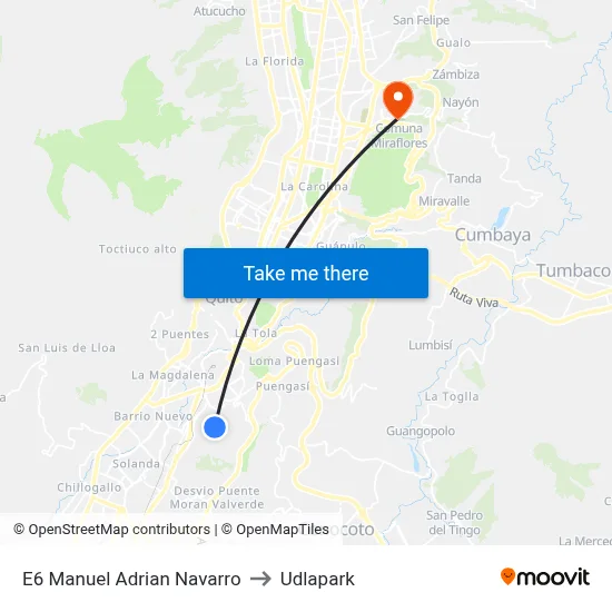 E6   Manuel Adrian Navarro to Udlapark map
