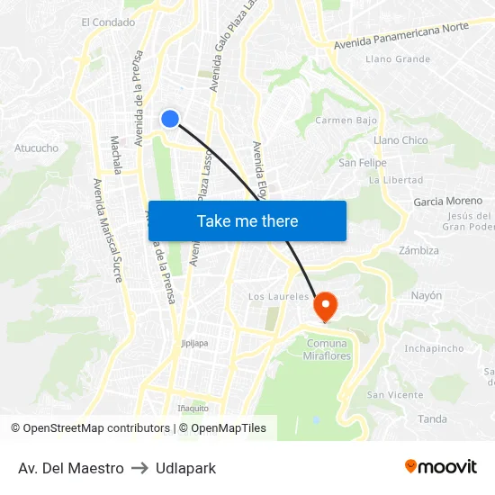 Av. Del Maestro to Udlapark map