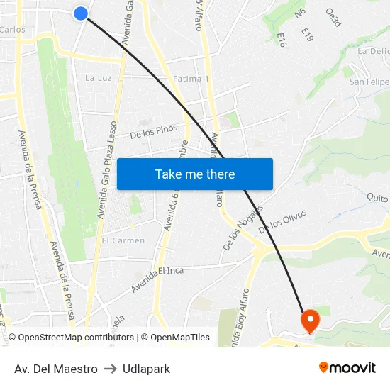 Av. Del Maestro to Udlapark map
