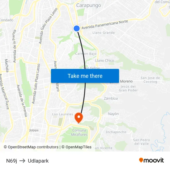 N69j to Udlapark map