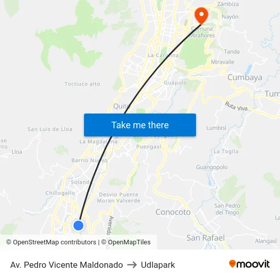 Av. Pedro Vicente Maldonado to Udlapark map