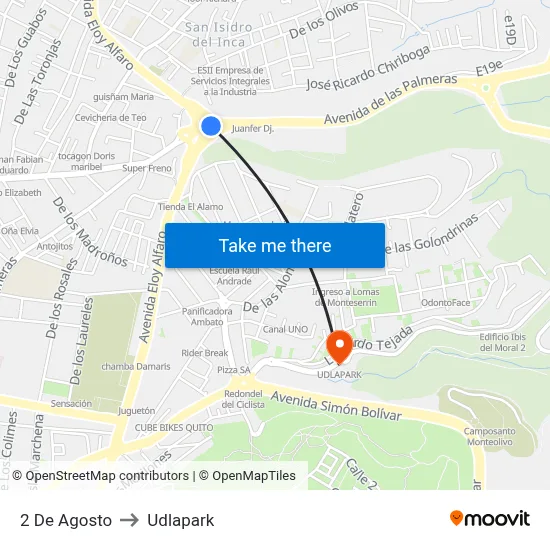 2 De Agosto to Udlapark map