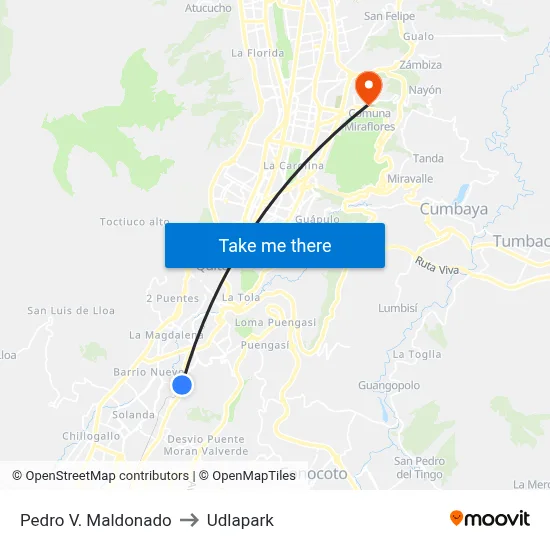 Pedro V. Maldonado to Udlapark map