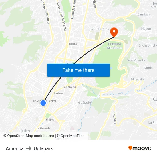 America to Udlapark map