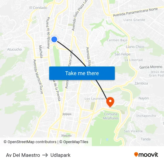 Av Del Maestro to Udlapark map