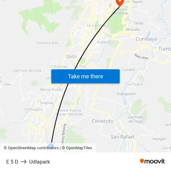 E 5 D to Udlapark map