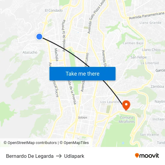 Bernardo De Legarda to Udlapark map