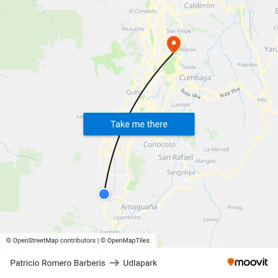 Patricio Romero Barberis to Udlapark map