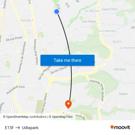 E15f to Udlapark map