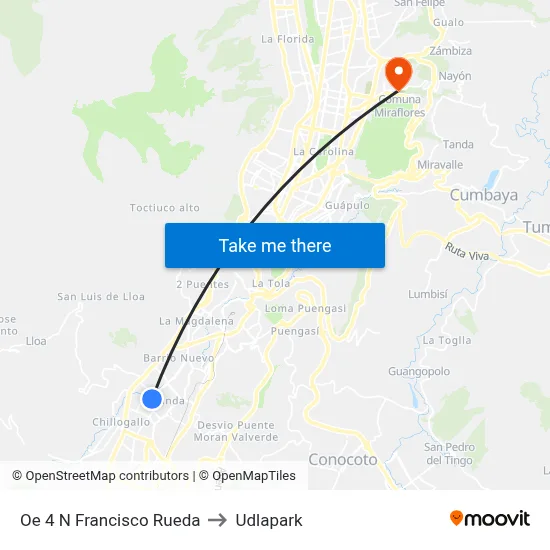 Oe 4 N  Francisco Rueda to Udlapark map