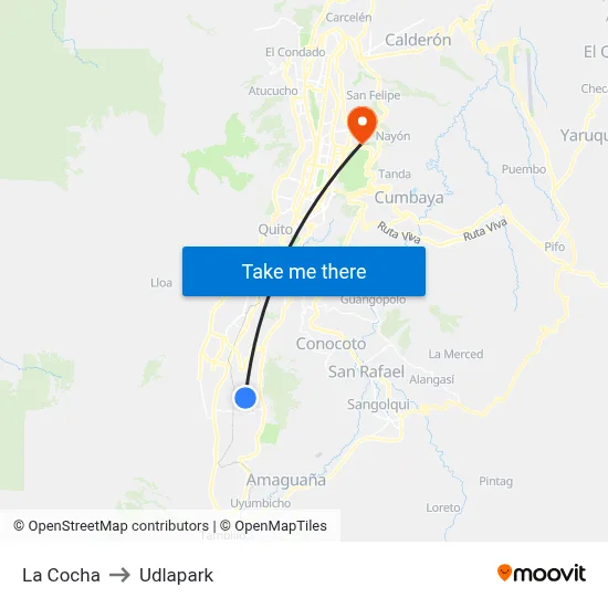 La Cocha to Udlapark map