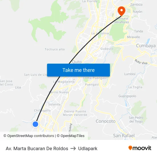 Av. Marta Bucaran De Roldos to Udlapark map