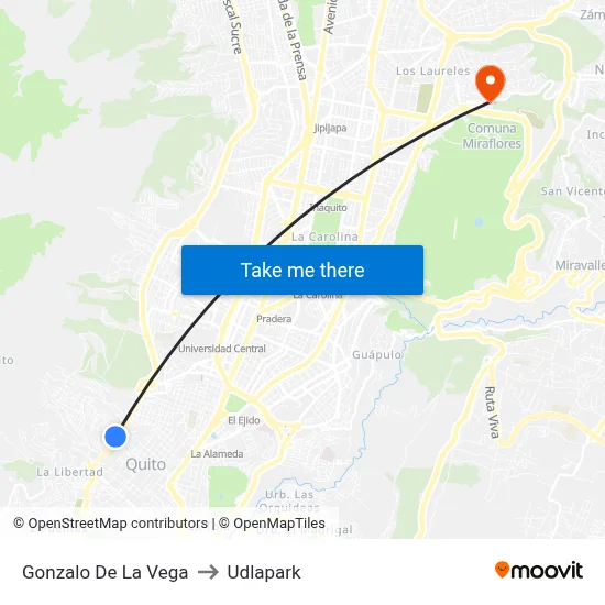 Gonzalo De La Vega to Udlapark map