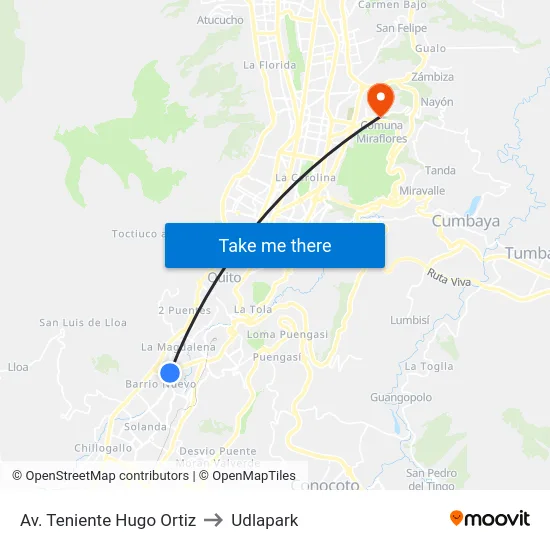 Av. Teniente Hugo Ortiz to Udlapark map