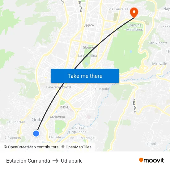 Estación Cumandá to Udlapark map