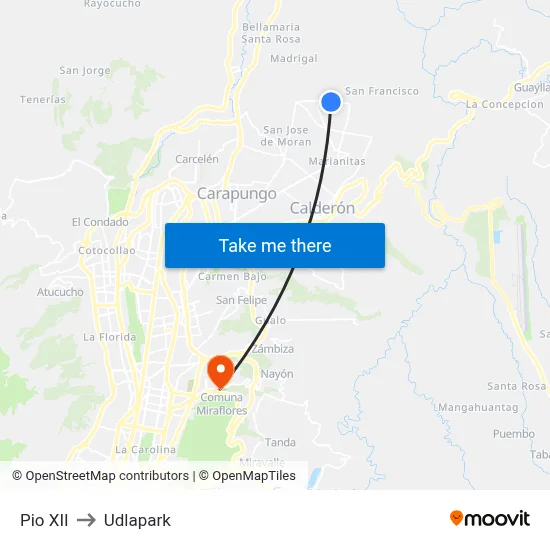 Pio XII to Udlapark map