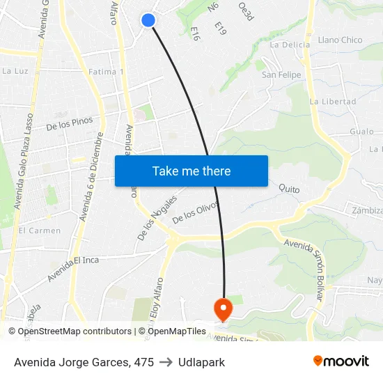 Avenida Jorge Garces, 475 to Udlapark map