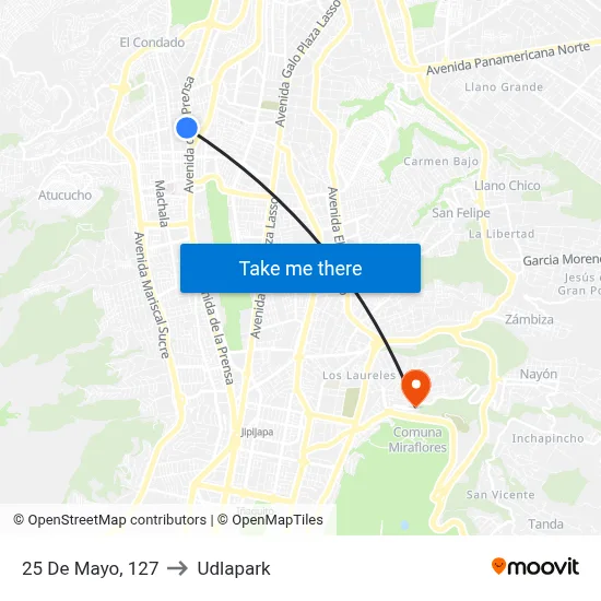 25 De Mayo, 127 to Udlapark map