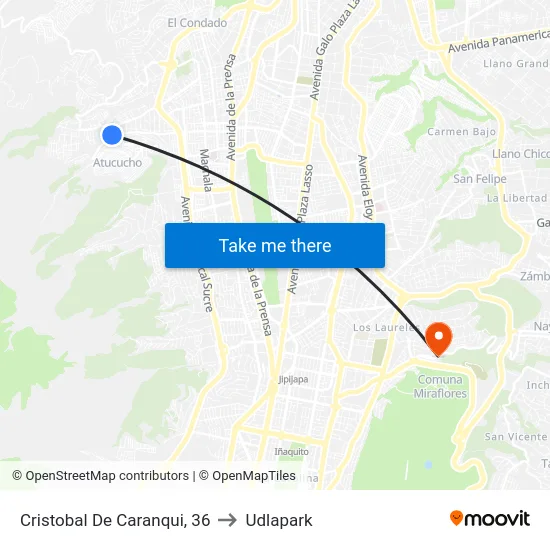 Cristobal De Caranqui, 36 to Udlapark map
