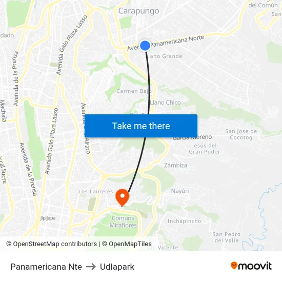 Panamericana Nte to Udlapark map