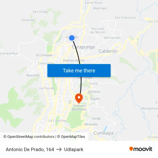 Antonio De Prado, 164 to Udlapark map