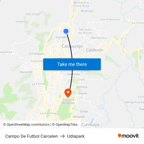 Campo De Futbol Carcelen to Udlapark map