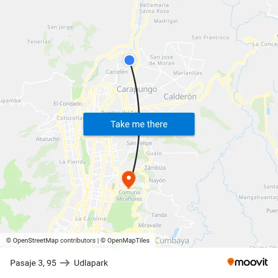 Pasaje 3, 95 to Udlapark map