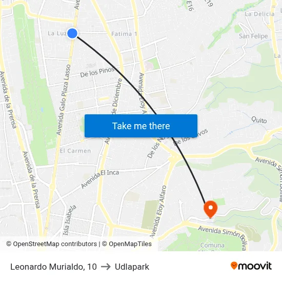 Leonardo Murialdo, 10 to Udlapark map