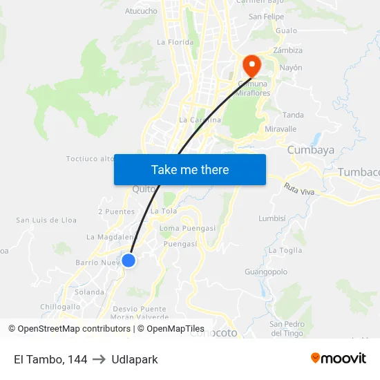 El Tambo, 144 to Udlapark map