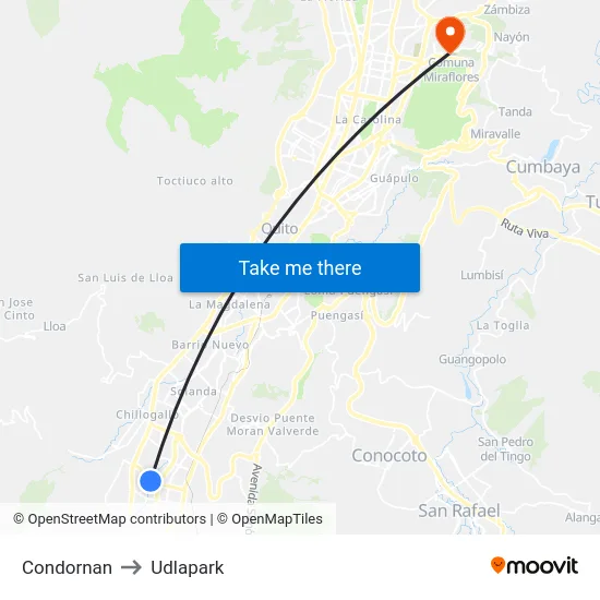 Condornan to Udlapark map