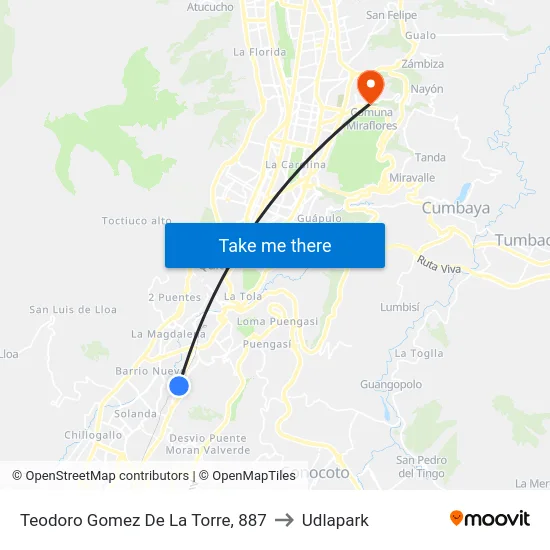Teodoro Gomez De La Torre, 887 to Udlapark map