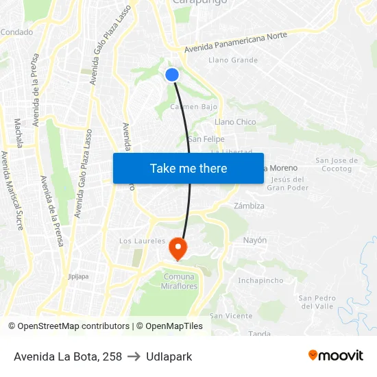 Avenida La Bota, 258 to Udlapark map