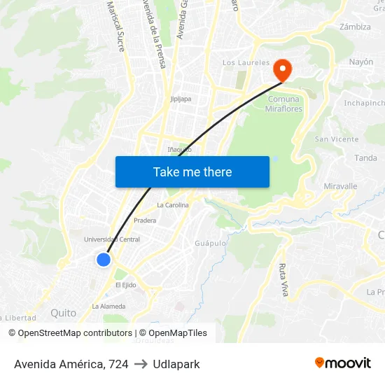Avenida América, 724 to Udlapark map