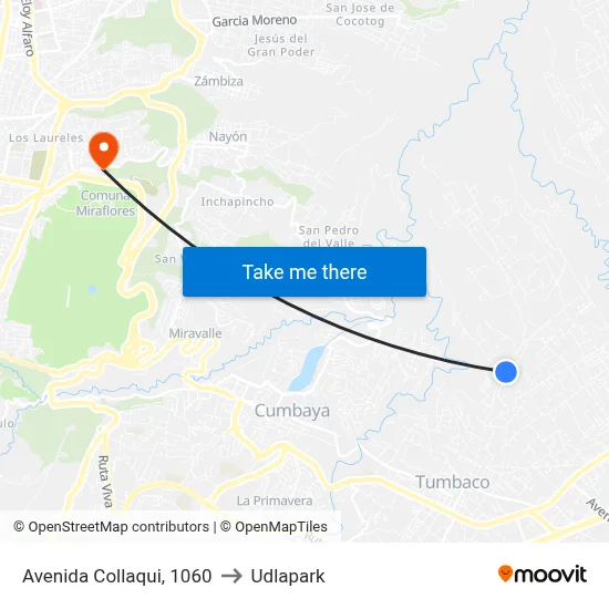 Avenida Collaqui, 1060 to Udlapark map