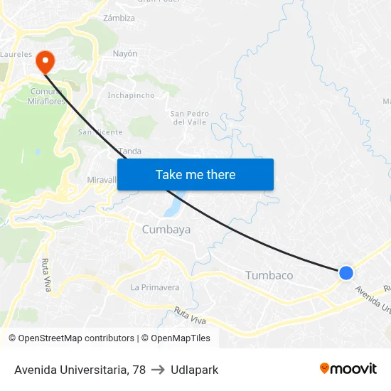Avenida Universitaria, 78 to Udlapark map