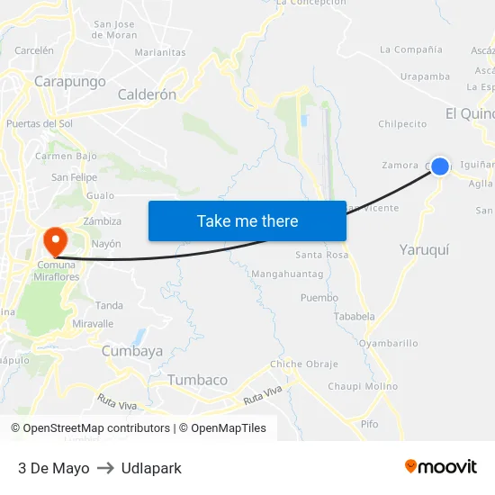 3 De Mayo to Udlapark map