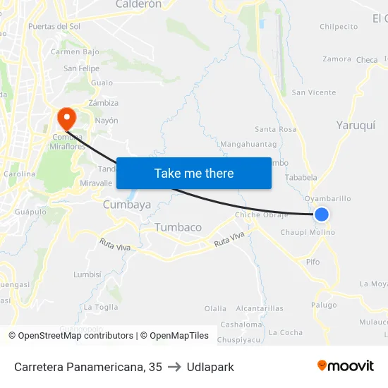 Carretera Panamericana, 35 to Udlapark map