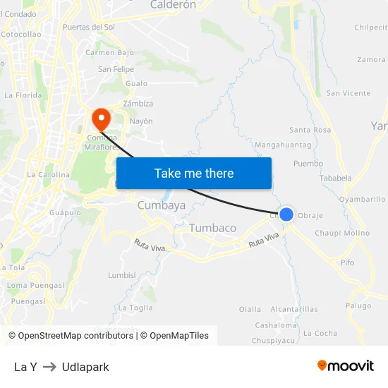 La Y to Udlapark map