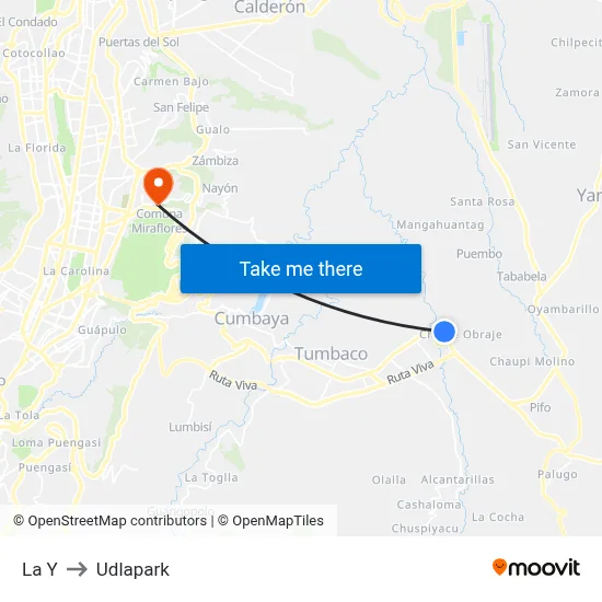 La Y to Udlapark map