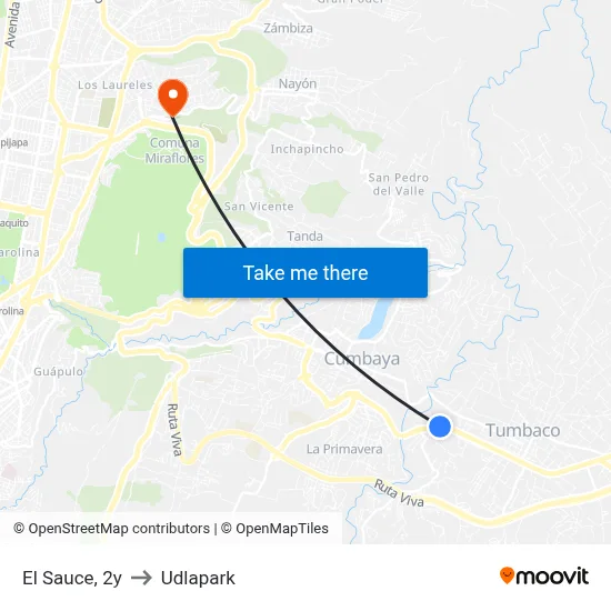 El Sauce, 2y to Udlapark map